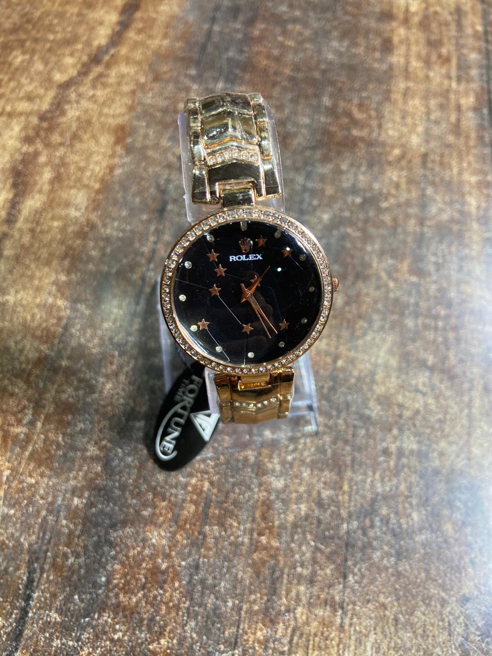 Steel Black Dial Female